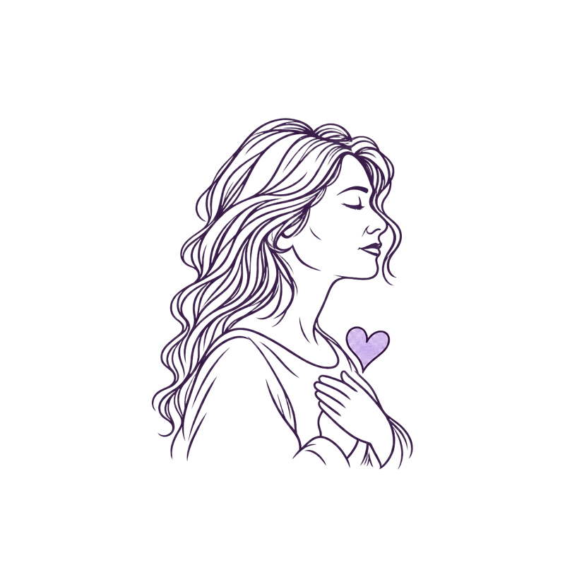 A person with a heart